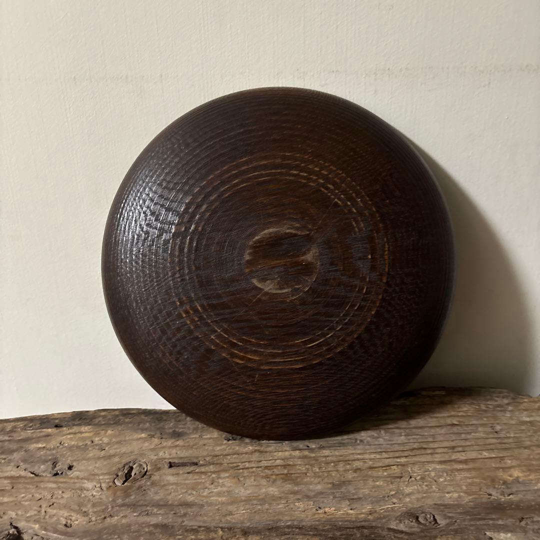 千筋 独楽文 木地盆　⑧丸盆　栗盆　アンティーク　 茶懐石　古美術　酒器検:李朝