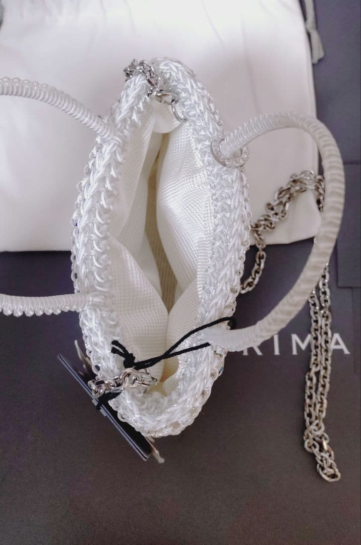 ☆未使用タグ付☆アンテプリマワイヤーグリッターIIスクエアスモールマルチホワイト