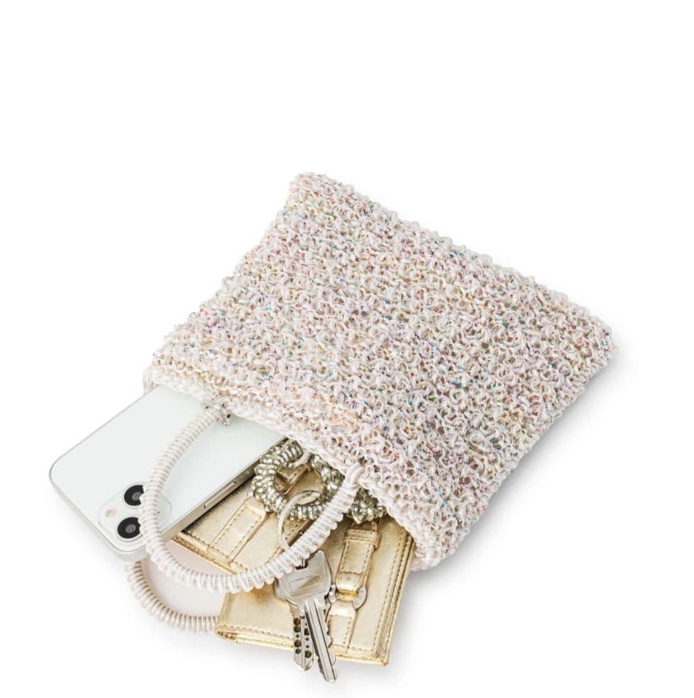 ☆未使用タグ付☆アンテプリマワイヤーグリッターIIスクエアスモールマルチホワイト