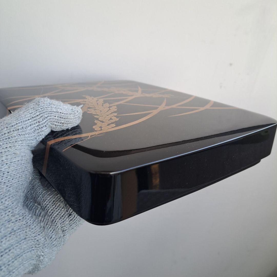 【輪島塗　硯箱セット】布着本堅地 硯、水滴　曽我路幸作　未使用品