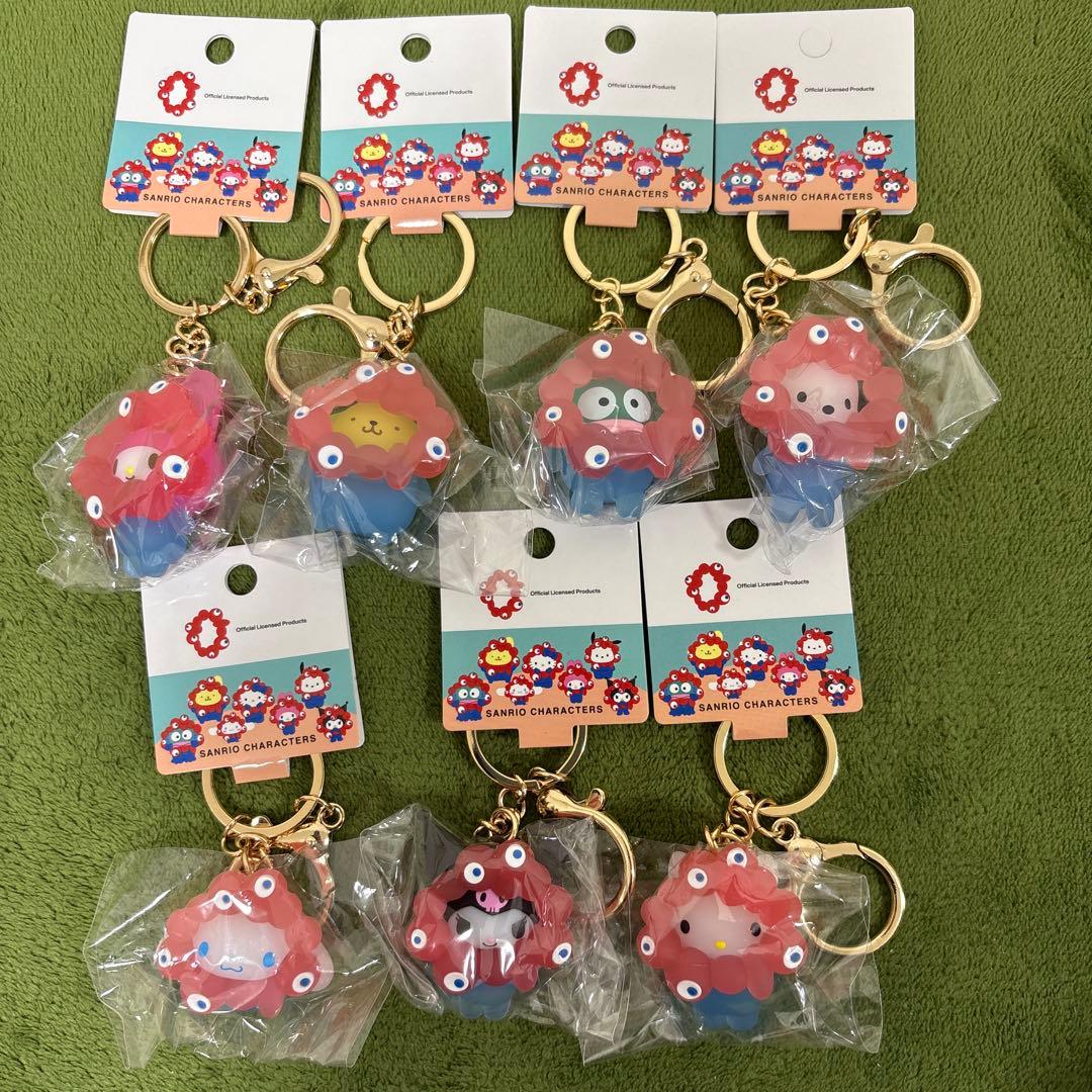 サンリオ　ミャクミャク　クリア　立体　キーホルダー　7種　コンプリートセット