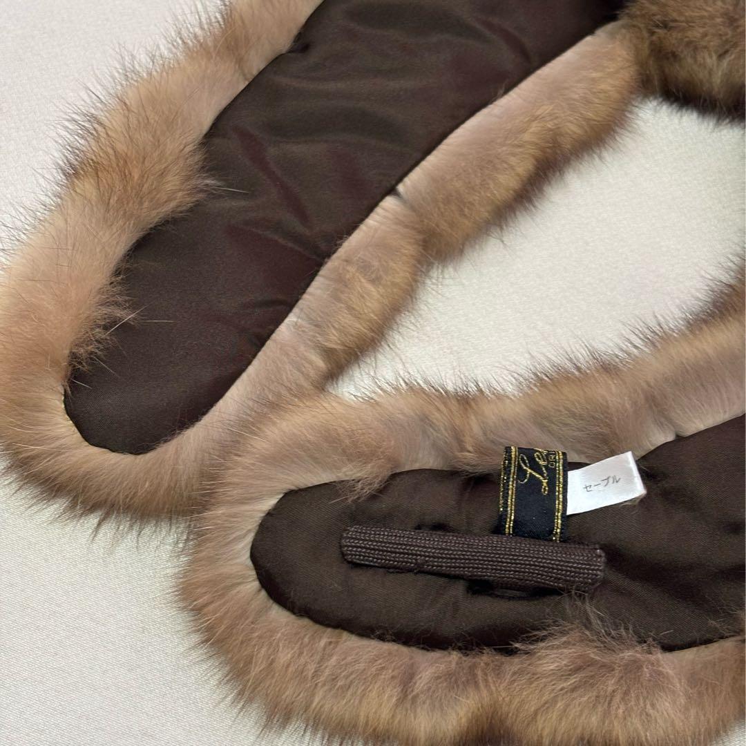 美品 Leilian レリアン セーブルファーカラー クリップ付 リアルファー