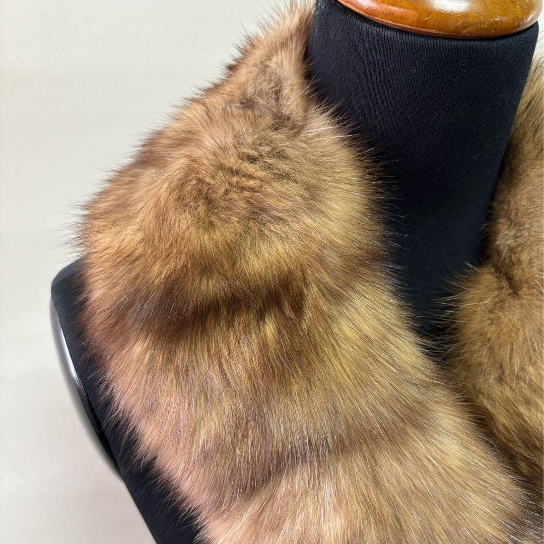 美品 Leilian レリアン セーブルファーカラー クリップ付 リアルファー