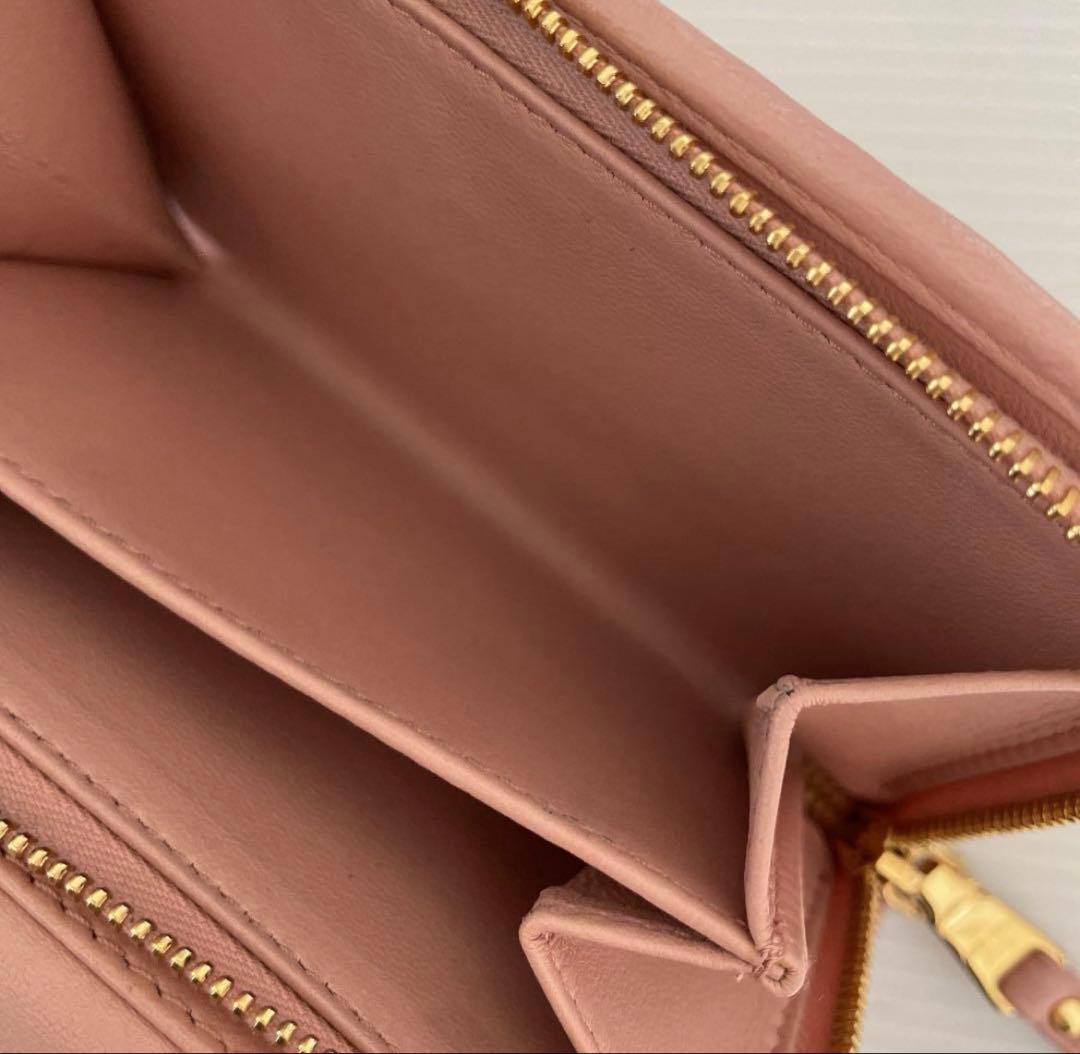 さ*ら様 【美品】miumiuミュウミュウマテラッセL字ファスナー折り財布