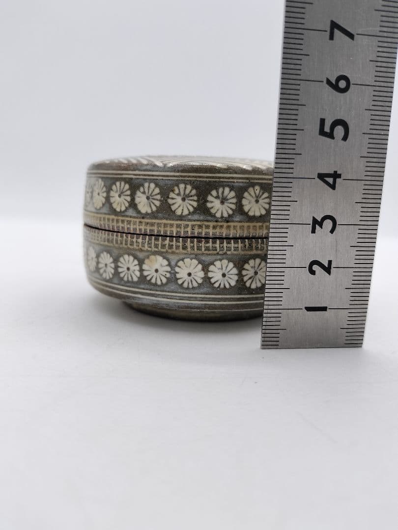 c455 香合 富士五湖窯 青三島 細川秀年 木箱 茶道具 古物