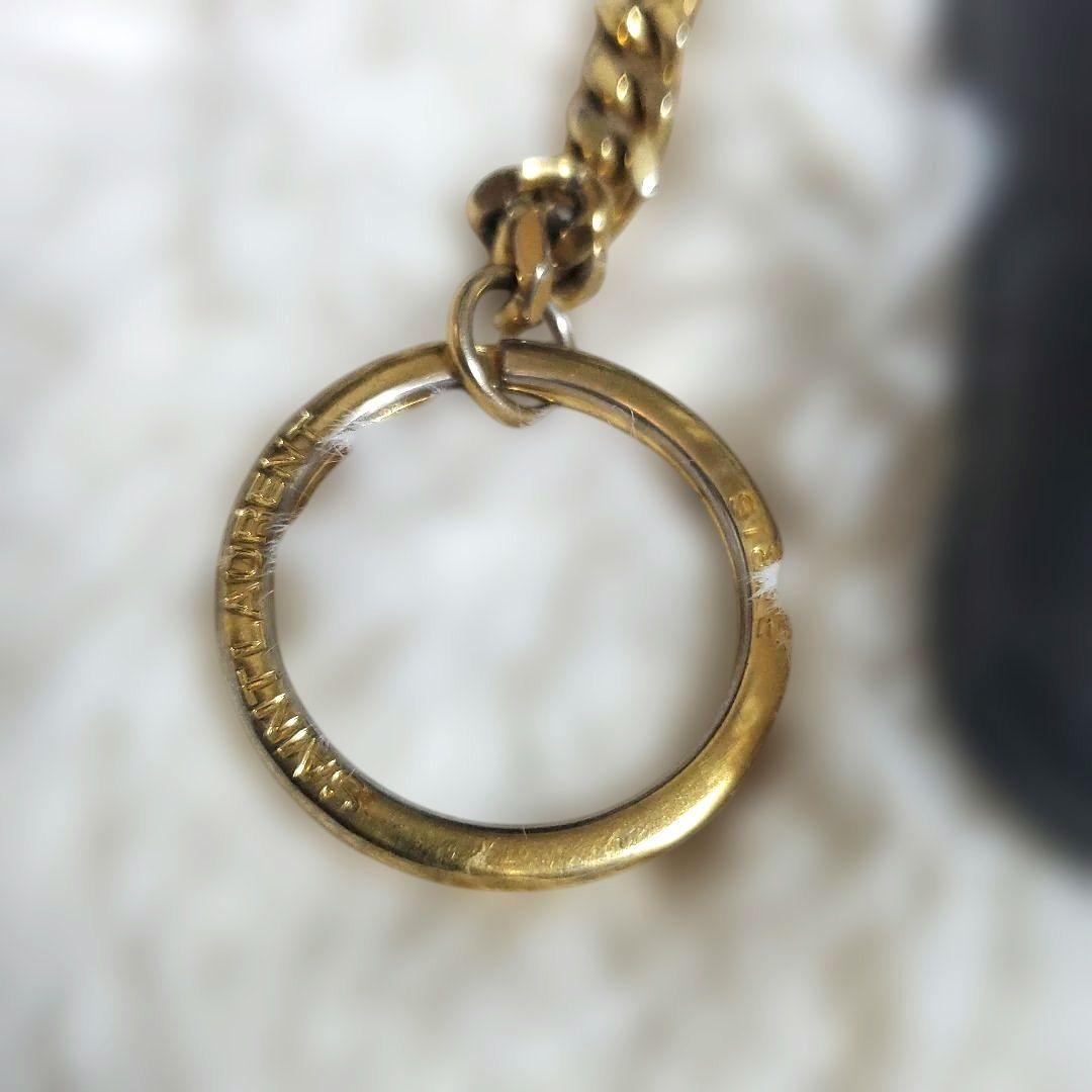 SAINT LAURENT ブラック カサンドラ マトラッセ キー ケース