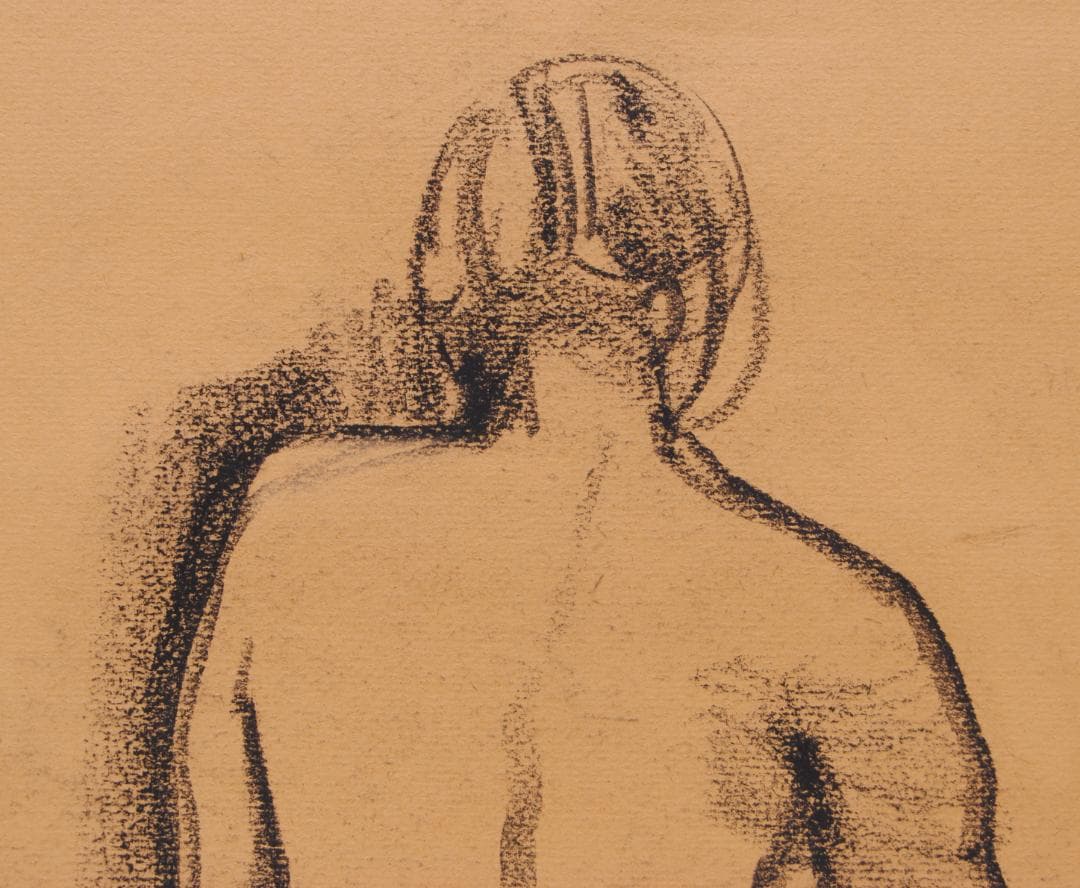 河野通紀 「 座す 」 肉筆 パステル画 人物画 美人画