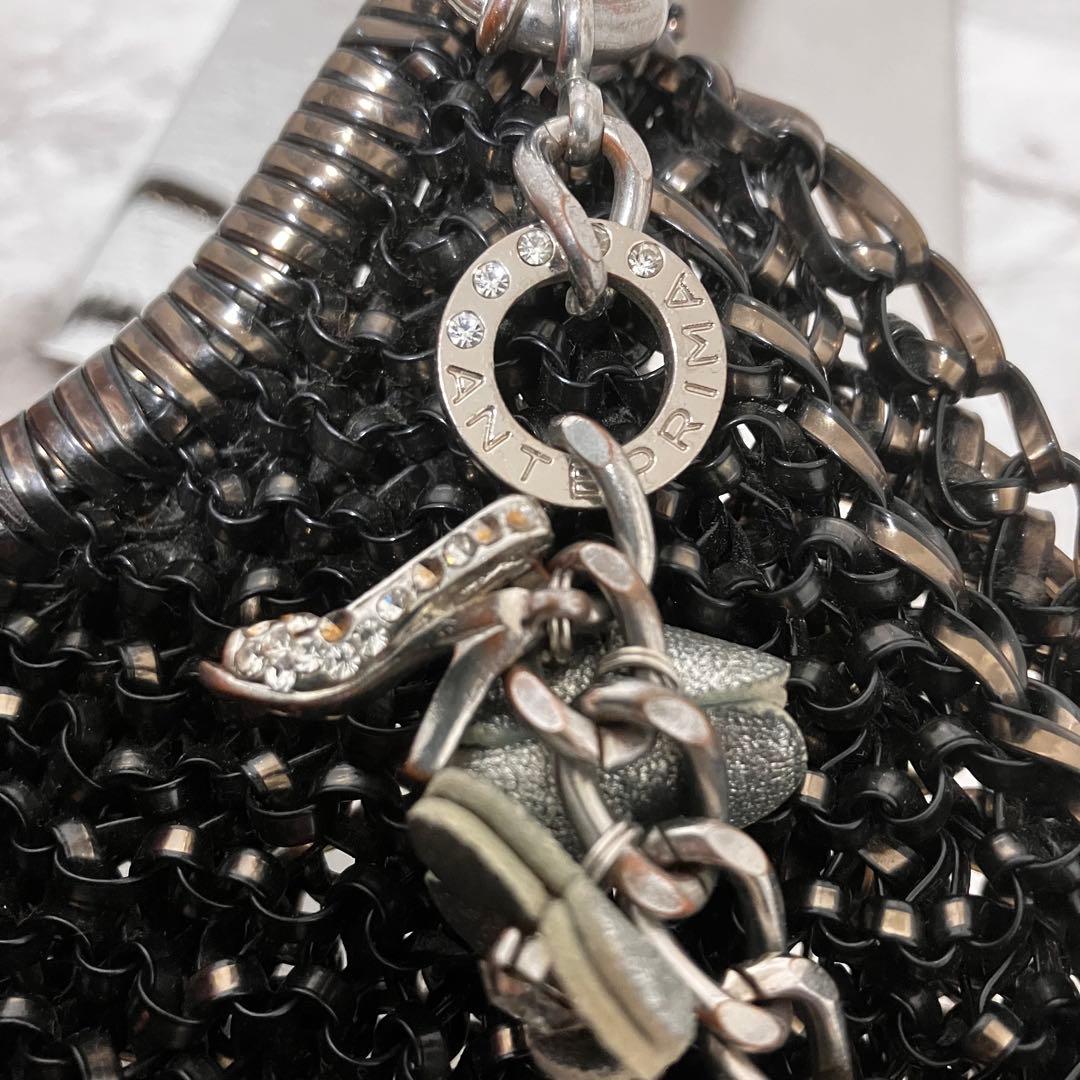 アンテプリマ ビジュー付き ワイヤーバッグ ブラック ハーフムーン