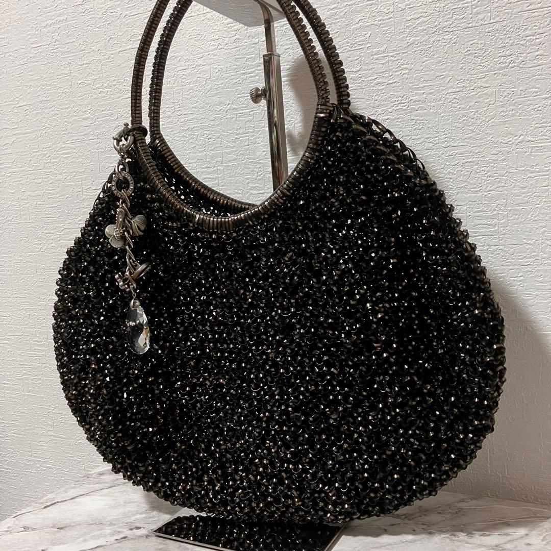 アンテプリマ ビジュー付き ワイヤーバッグ ブラック ハーフムーン