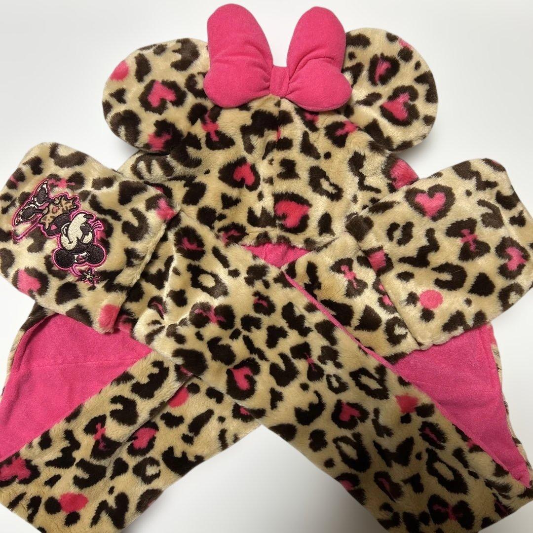 【マニー】ミニーマウス ヒョウ柄 マフラー