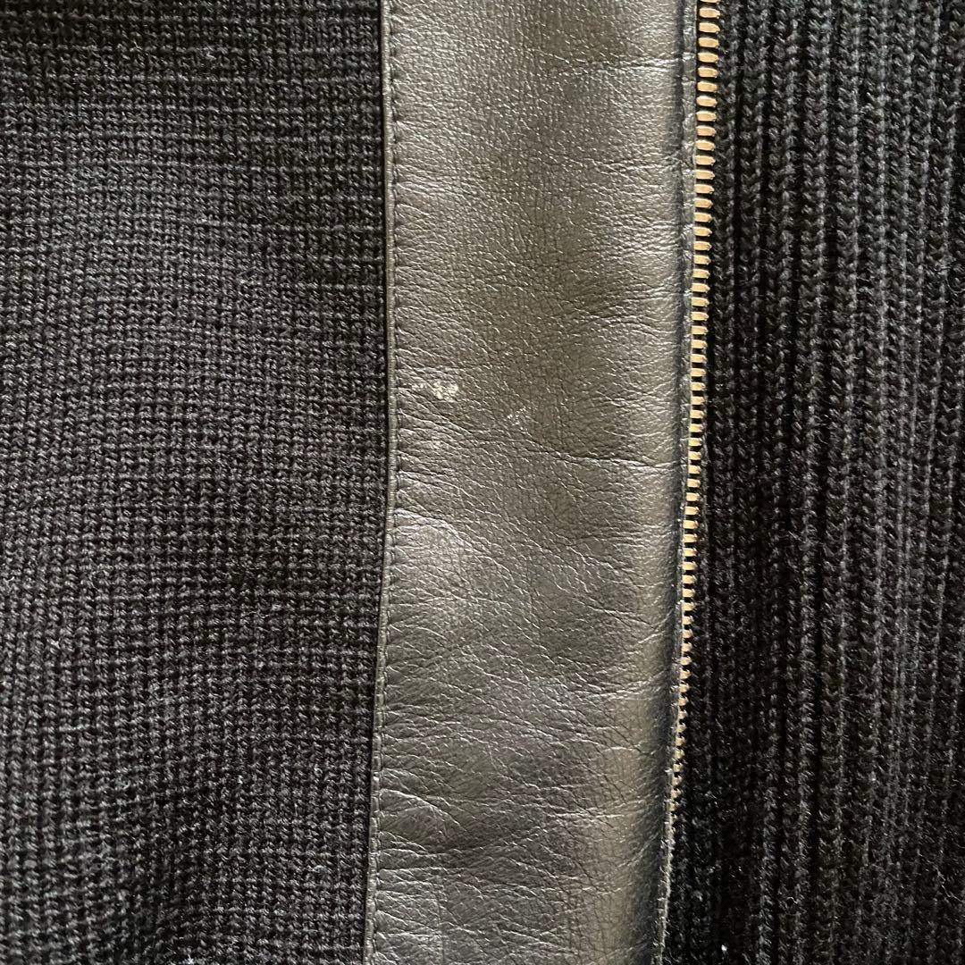 VERSACE COLLECTION ニットレザージップジャケット　ヴェルサーチ