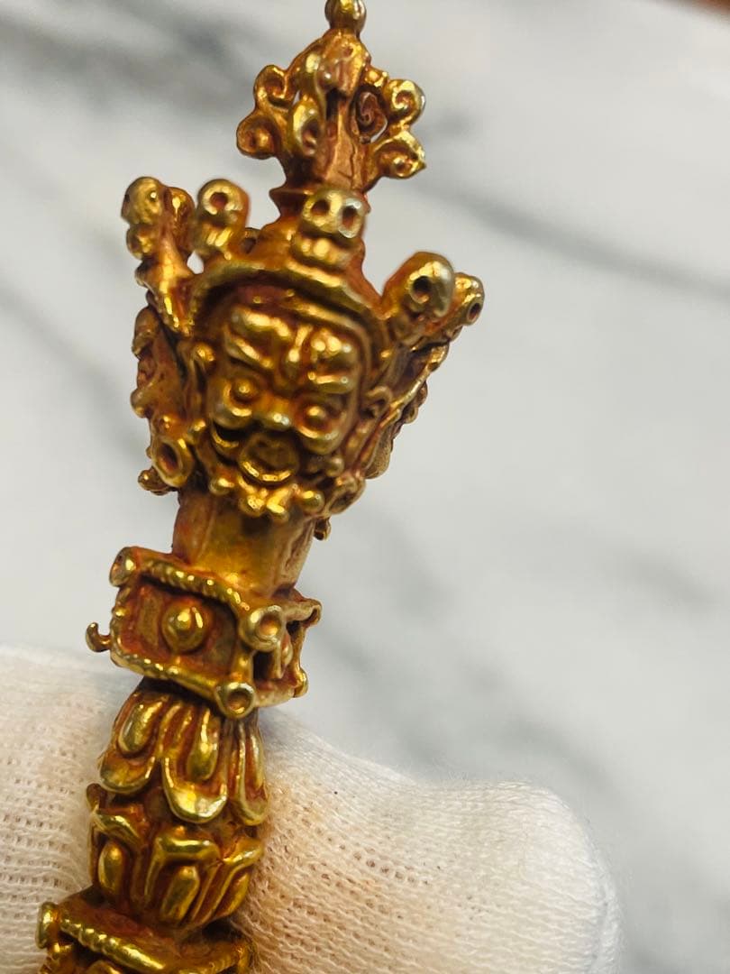 チベット密教 新品 プルパ　10㎝ 憤怒神　守護神　龍　655