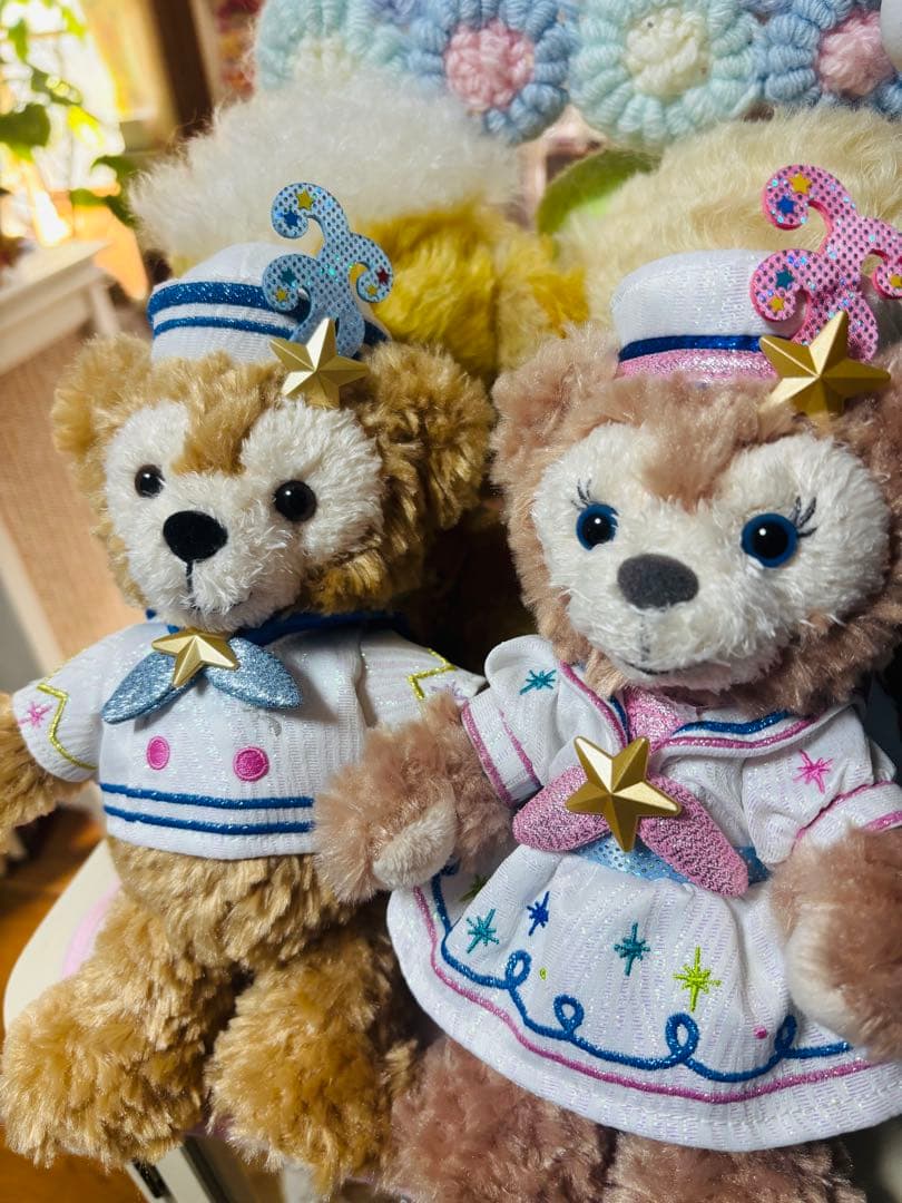 ディズニーシーダッフィー＆シェリーメイ ポージープラッシー2体セット❣️