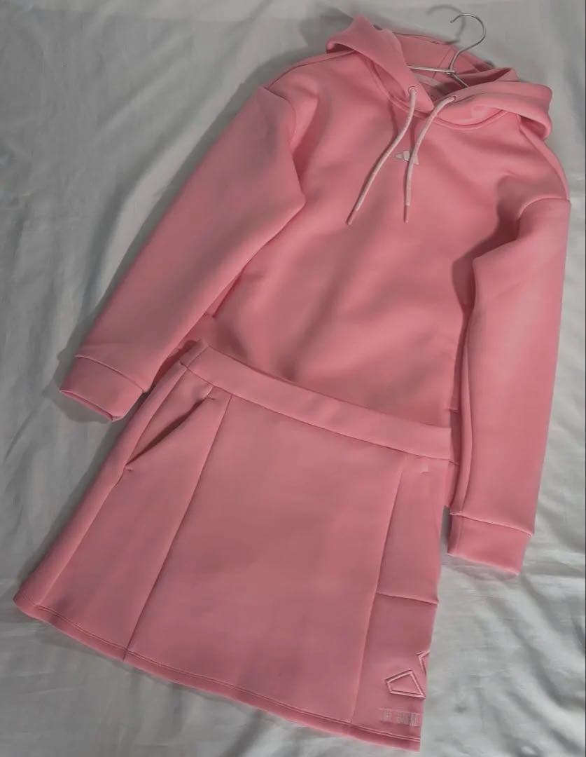 専用さま…未使用　adidas ダンボールニットセットアップ　ピンク フーディー