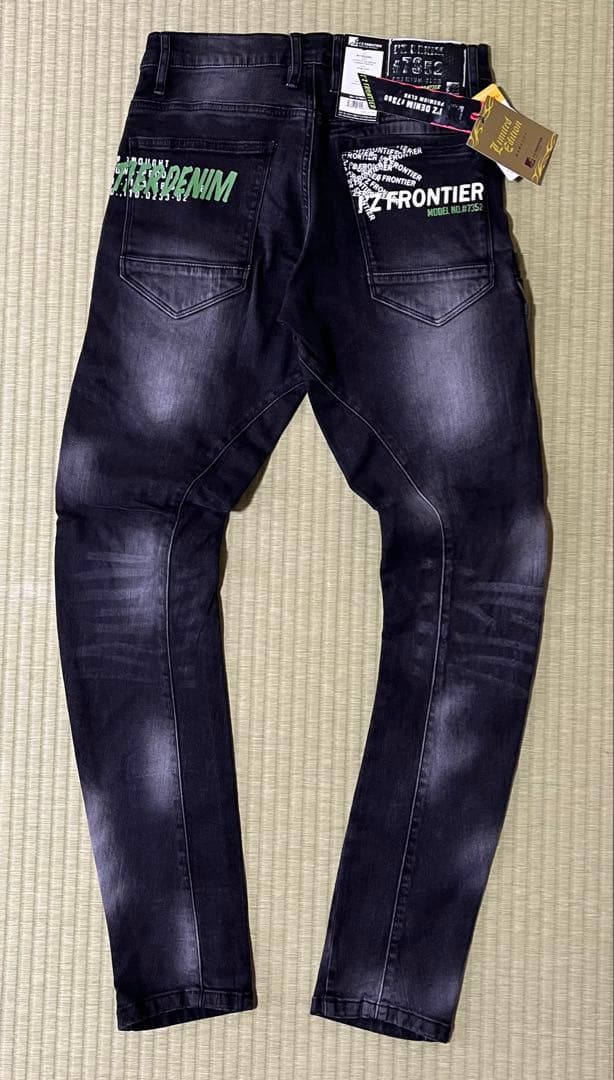 アイズフロンティア７３５０ＳデニムＧ　３Ｌ寸カーゴパンツ88cm上下組ブラック