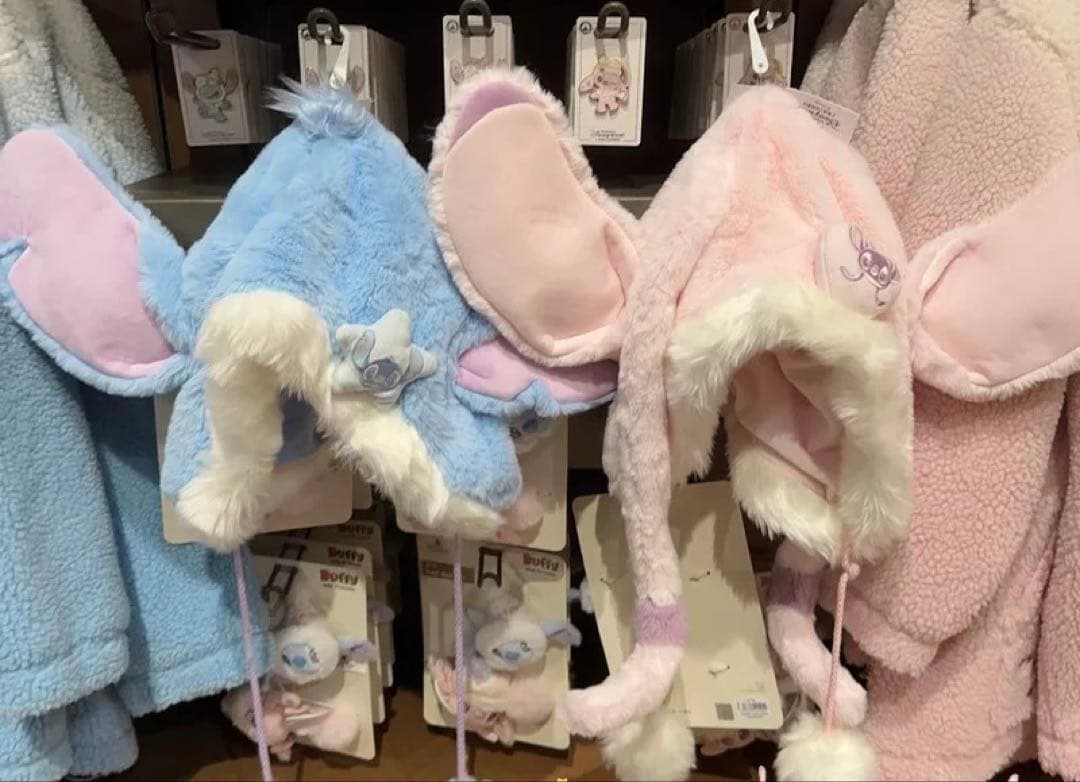 上海ディズニー スティッチ エンジェル ファンキャップ 帽子 2点