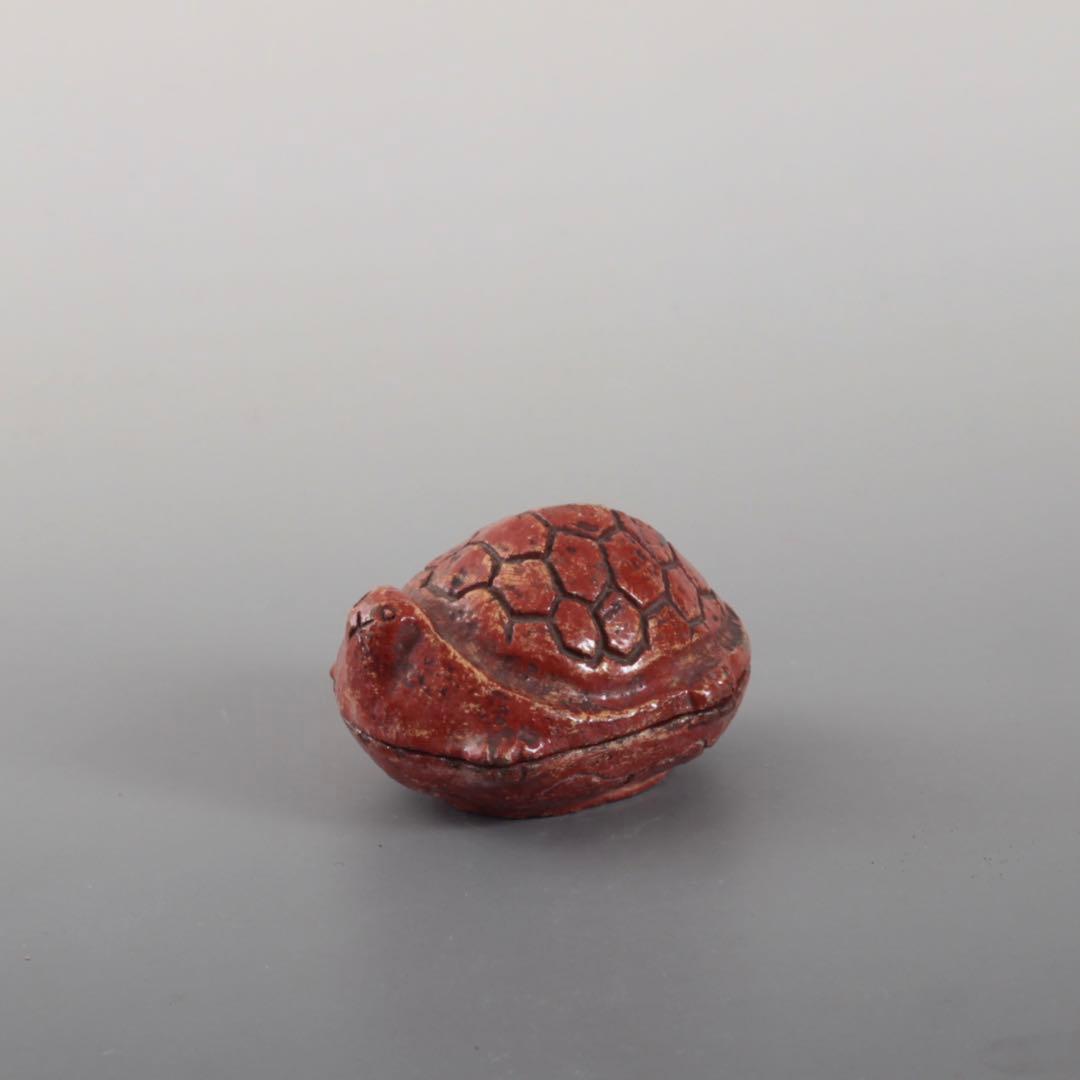 赤楽 亀 香合 茶人の花押 茶道具 古美術 古道具 アンティーク