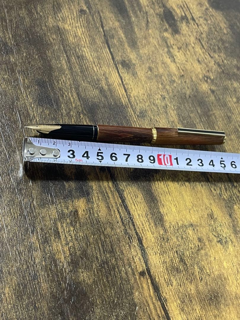 美品　1971年製　初代カスタム　高級天然　イタヤカエデ 大型18金　F 万年筆