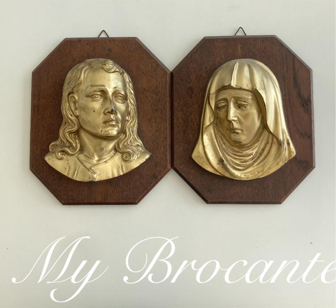 アンティーク雑貨 Religious wall decorations wood and iron
