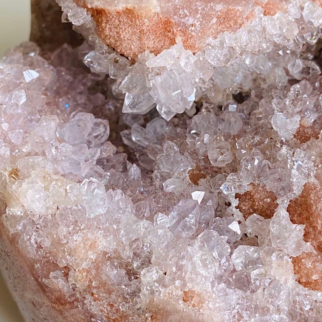 【 天然石 ピンクアメジスト ドゥルージー 原石 ドーム 約670g】