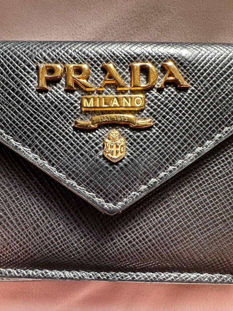 PRADA プラダ　サフィアーノ　ブラック 三つ折り財布