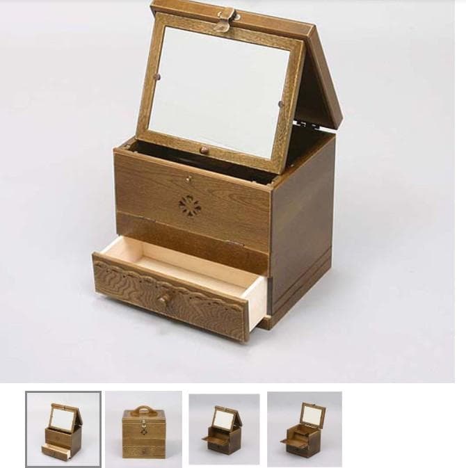 パリの雑貨屋 メイクボックス 木製鏡付
