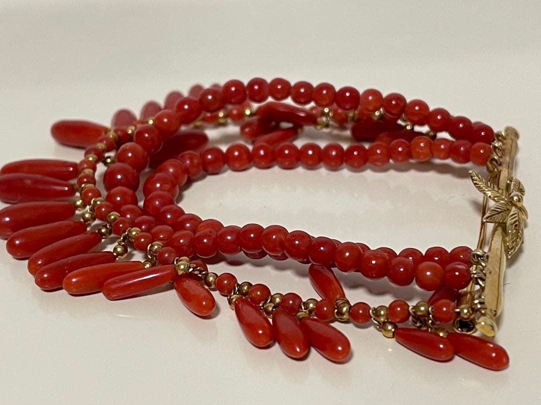 K18 赤サンゴ 珊瑚 ブローチ 飾り