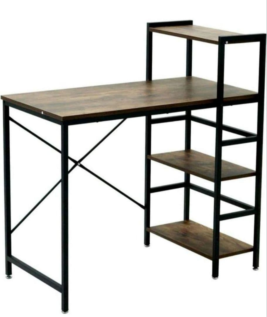 【新品】セール❤パソコンデスク 収納ラックダークブラウン デスクワーク シンプル