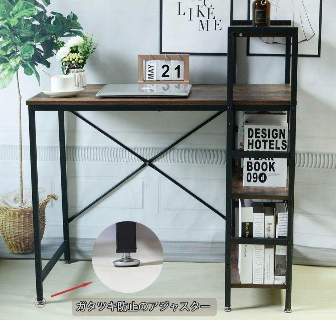 【新品】セール❤パソコンデスク 収納ラックダークブラウン デスクワーク シンプル