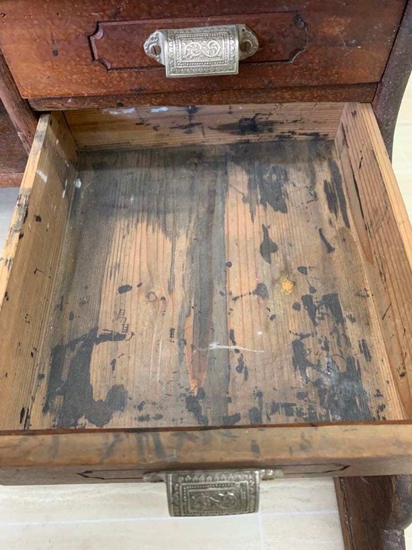 木製座卓 2引き出し付き　アンティーク学習机