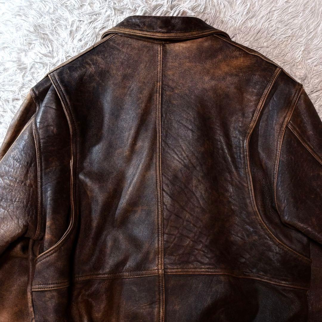 やは✨00s A2 leather jacket brown y2k