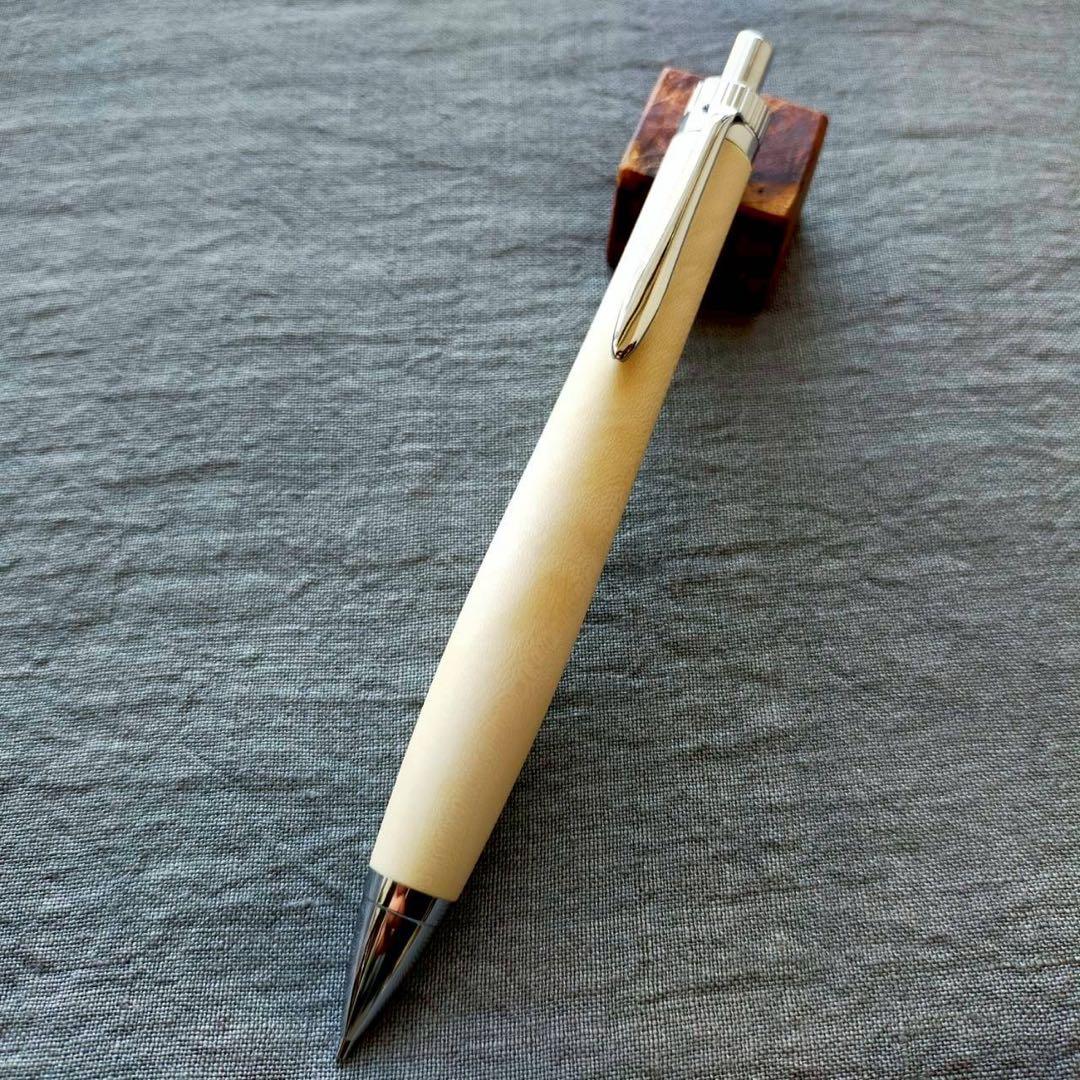 ホリー　世界一白い木　ハンドメイド　木軸シャープペン　0.5mm　天然木