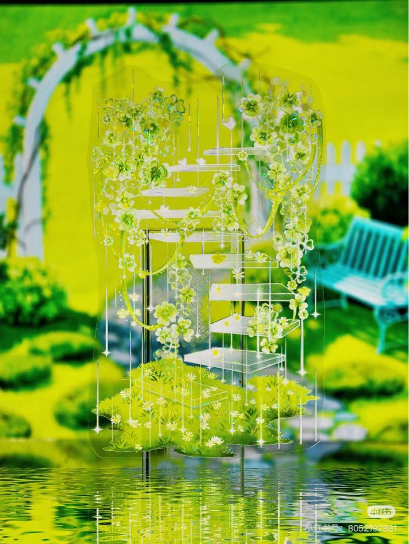 【8551】海外　マステ　5m巻売り　貝殻光マスキングテープ　雨　階段　半透明