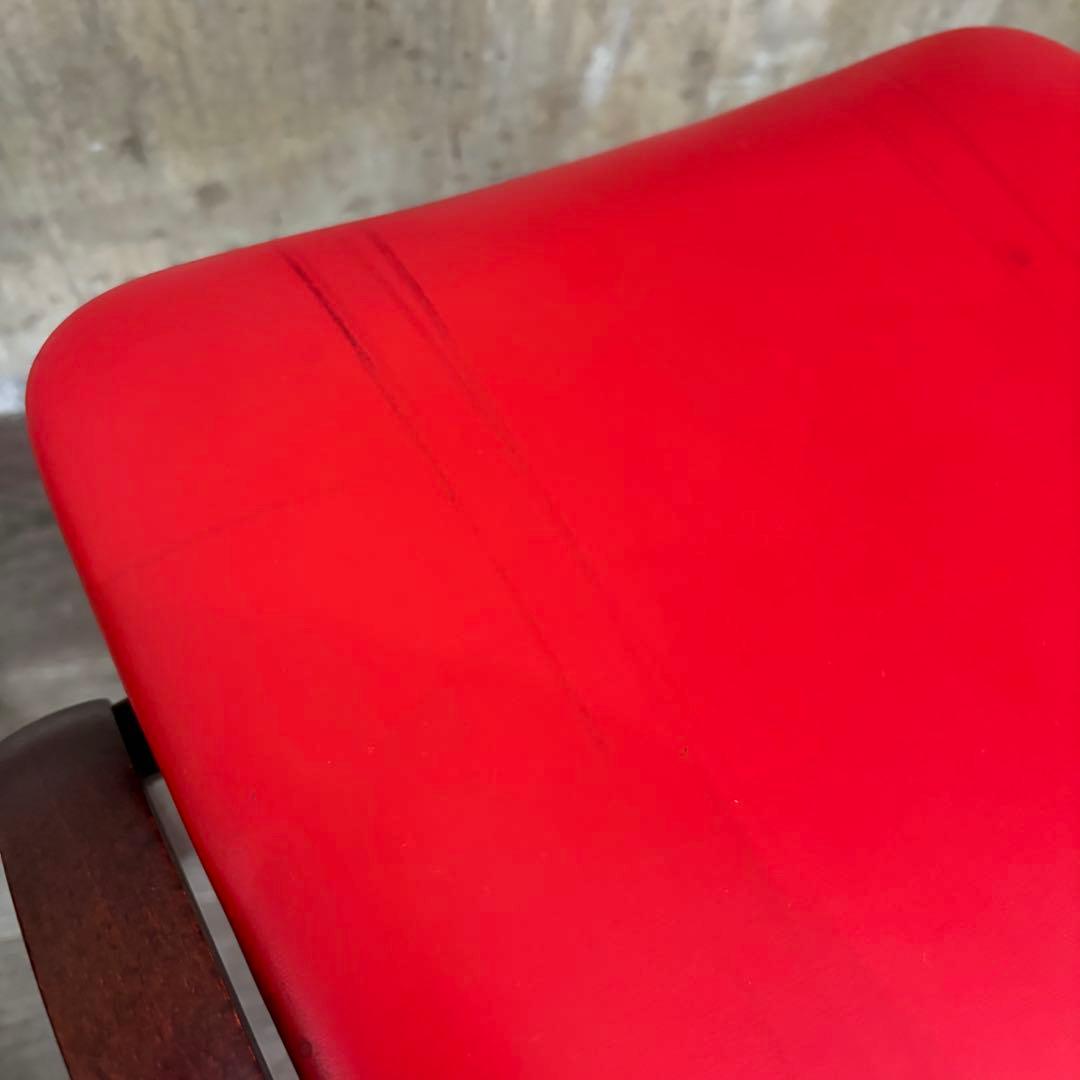 秋田木工　スタッキングスツール　レッド　剣持勇　曲木　②