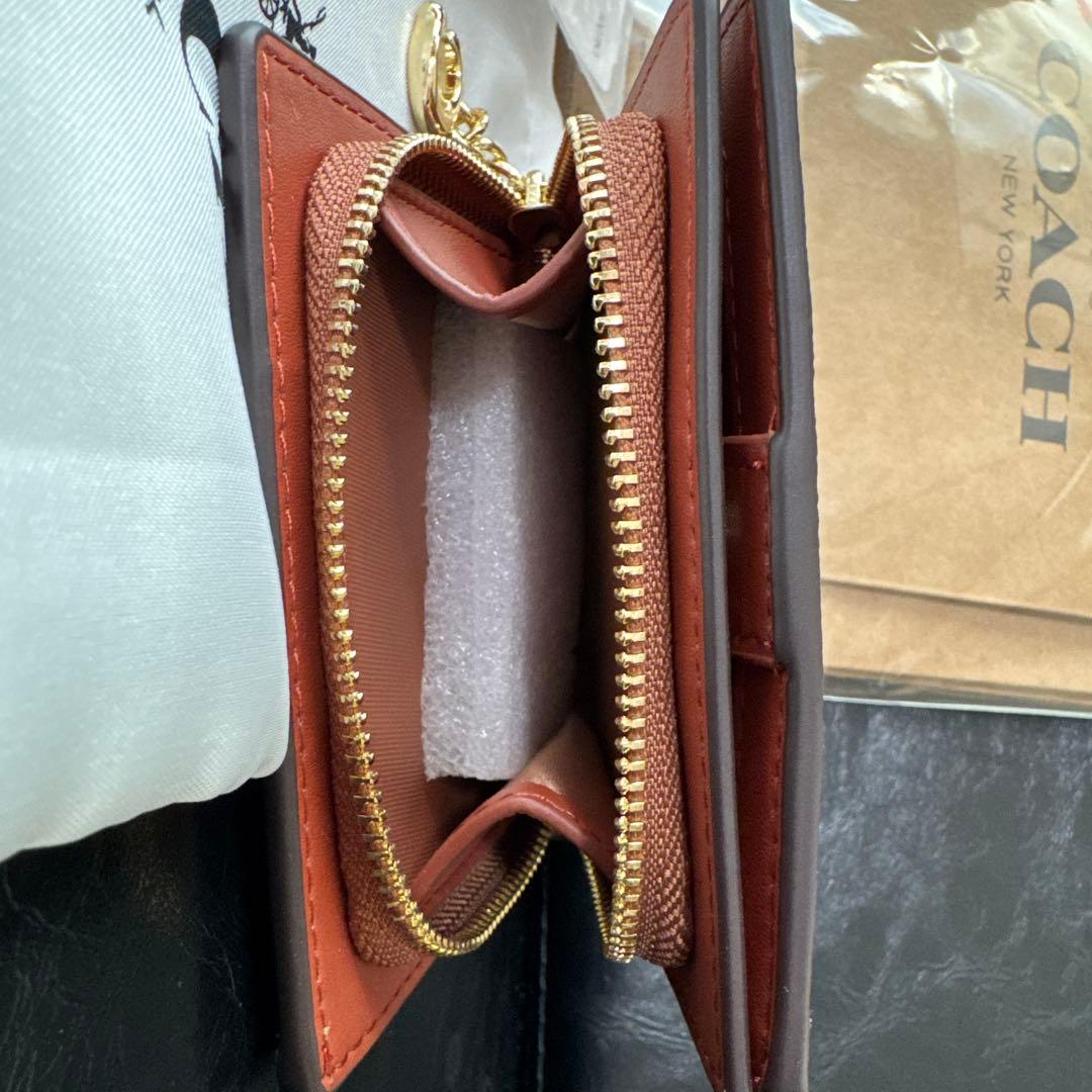 COACH 二つ折り財布 猫 プリント ねこ ネコ