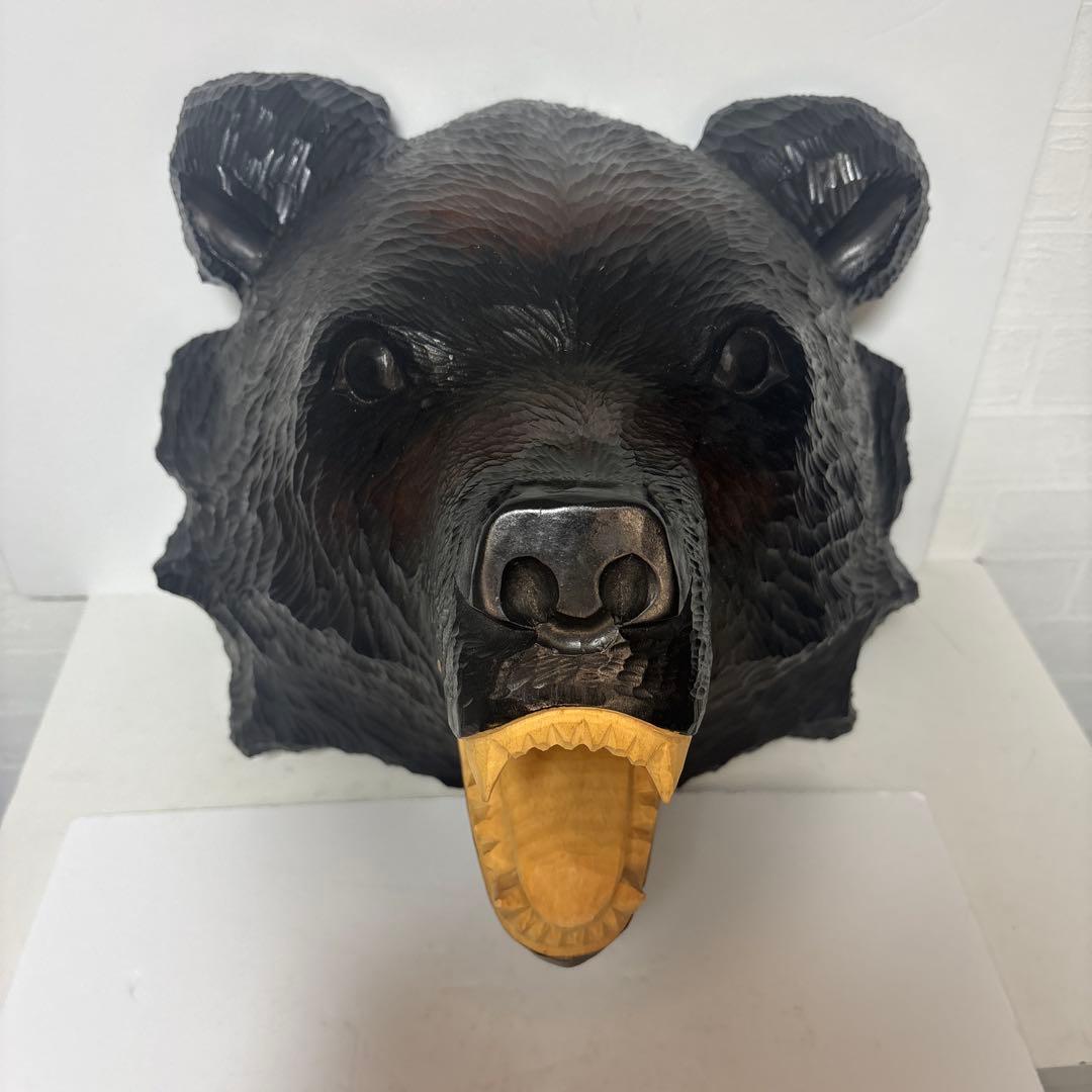 木製　￼熊　貞光作　北海道八雲　木彫り