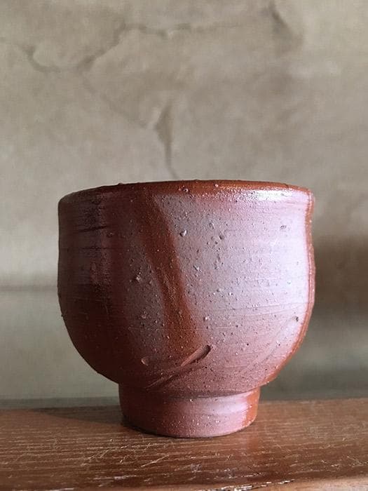 人間国宝 藤原雄 ぐい呑 備前焼 酒器 中古 古物 骨董 19.02.27-1.