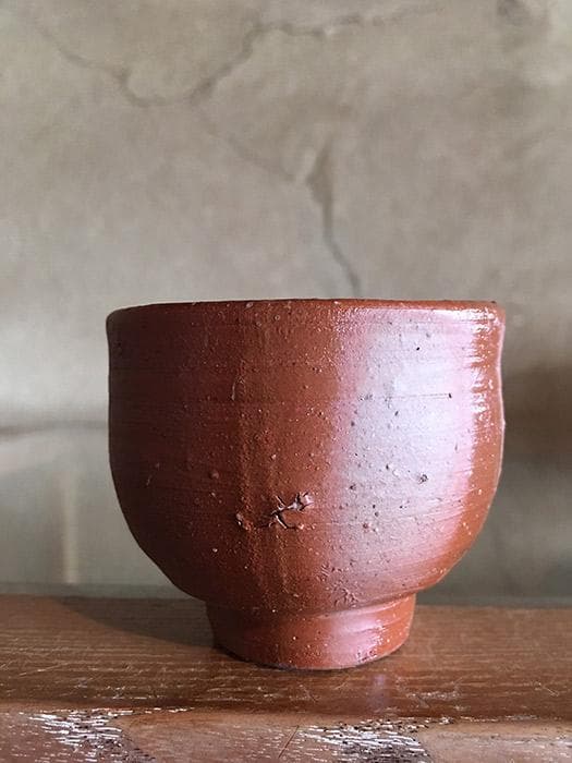 人間国宝 藤原雄 ぐい呑 備前焼 酒器 中古 古物 骨董 19.02.27-1.