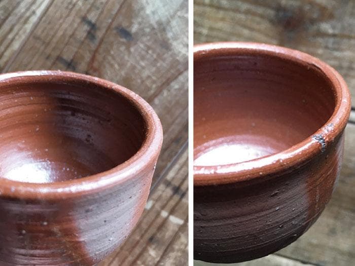 人間国宝 藤原雄 ぐい呑 備前焼 酒器 中古 古物 骨董 19.02.27-1.