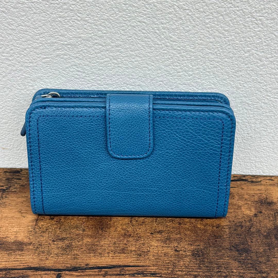 PRADA プラダ 二つ折り財布 ブルー サフィアーノ