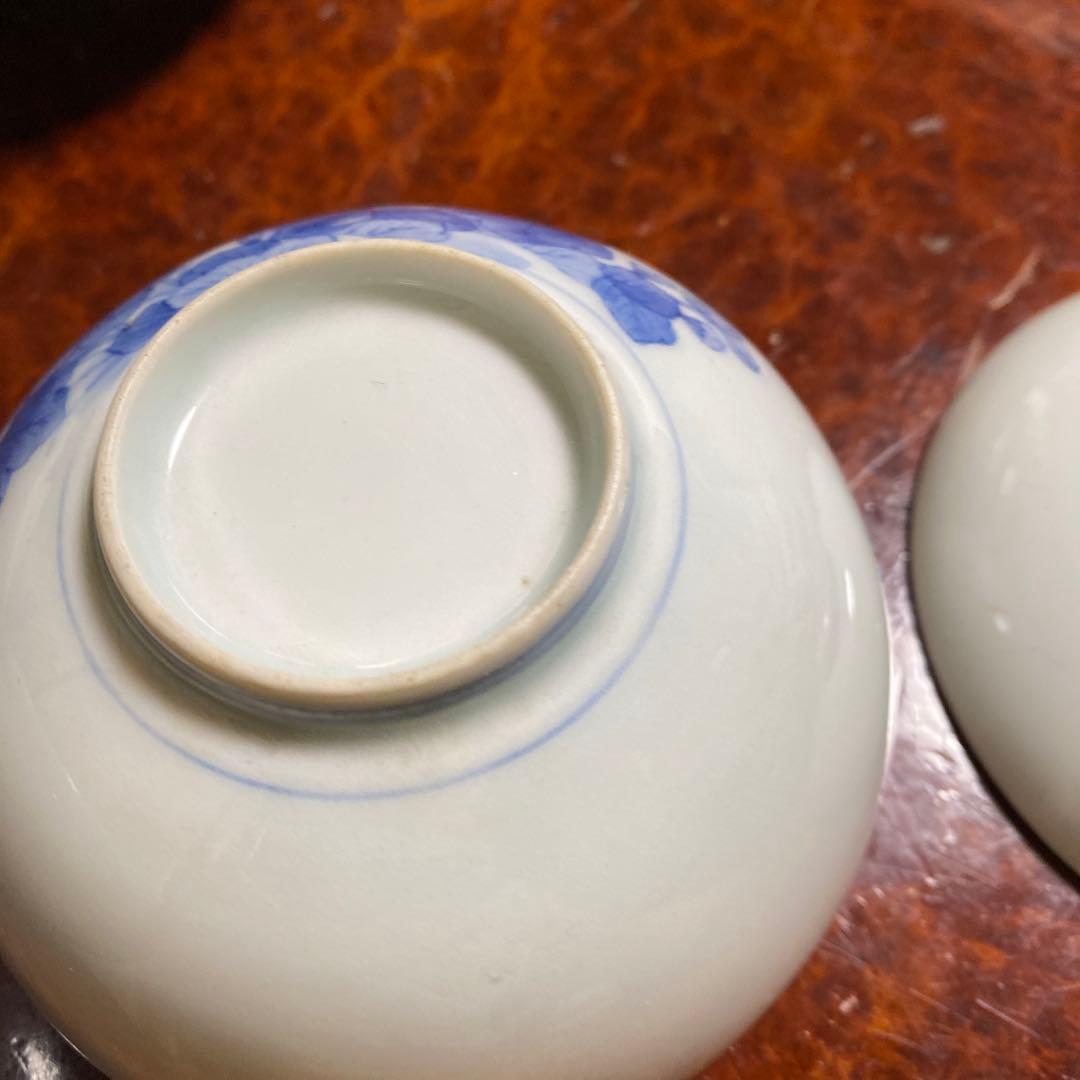 染付蓋付茶碗6客セット11cm6cm