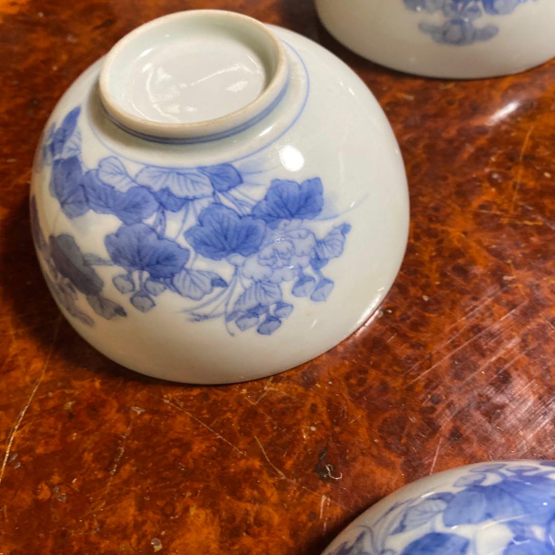 染付蓋付茶碗6客セット11cm6cm