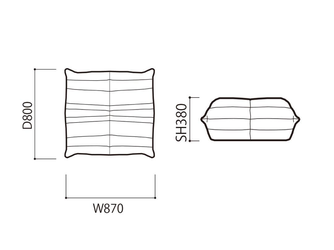リーンロゼ　トーゴ　50th DENDEN パフ(オットマン)