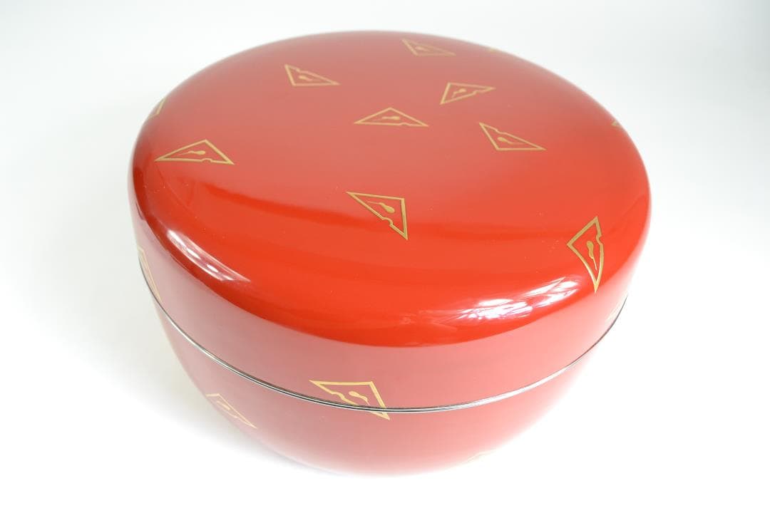 茶道具　鱗鶴蒔絵朱丸喰籠　川端　近左造