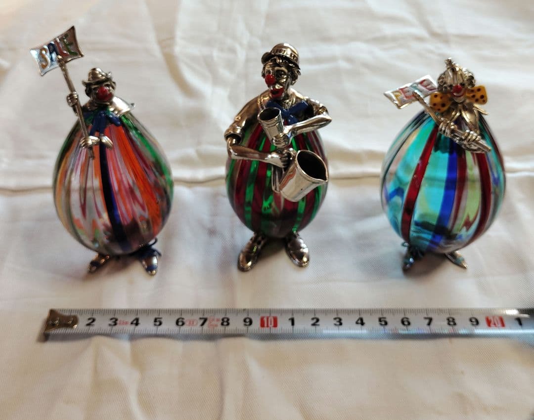 断*ぎ様 【美品】ヴィットリオ・アンジーニ作ピエロ神銀とガラス彫刻