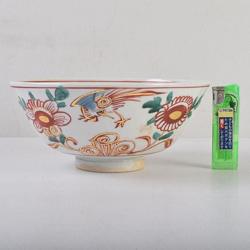 永楽善五郎造　呉州赤絵　魁字花鳥文　鉢　共箱　C　R9241