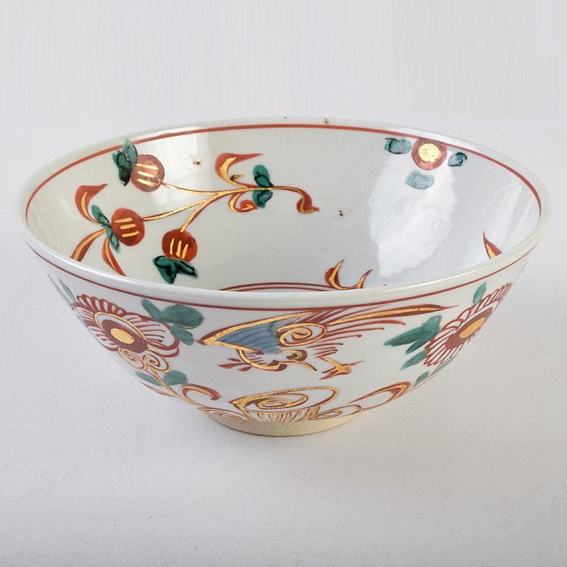 永楽善五郎造　呉州赤絵　魁字花鳥文　鉢　共箱　C　R9241