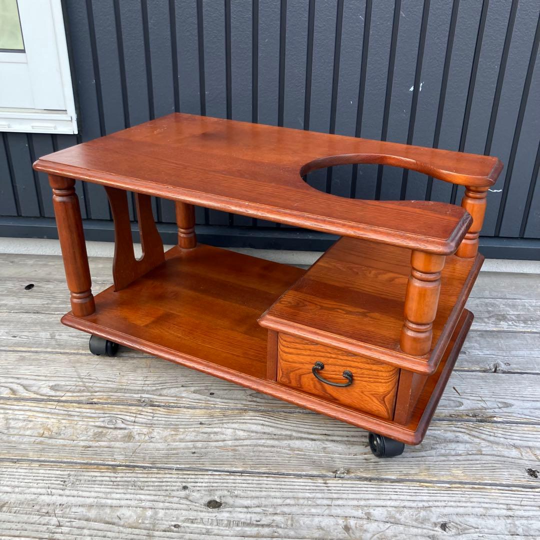 昭和レトロ 木製 お座敷ワゴン 引き出し収納 キャスター付き ポットワゴン古家具