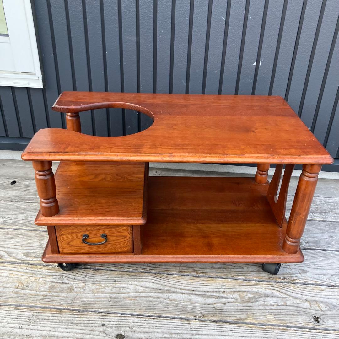 昭和レトロ 木製 お座敷ワゴン 引き出し収納 キャスター付き ポットワゴン古家具