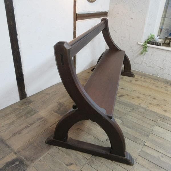 イギリス アンティーク 家具 ロングベンチ 長椅子 チェア 店舗什器 6866d